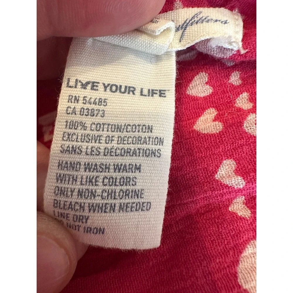 American Eagle Outfitters Pink Cotton Key Heart Print Scarf Wrap One Size